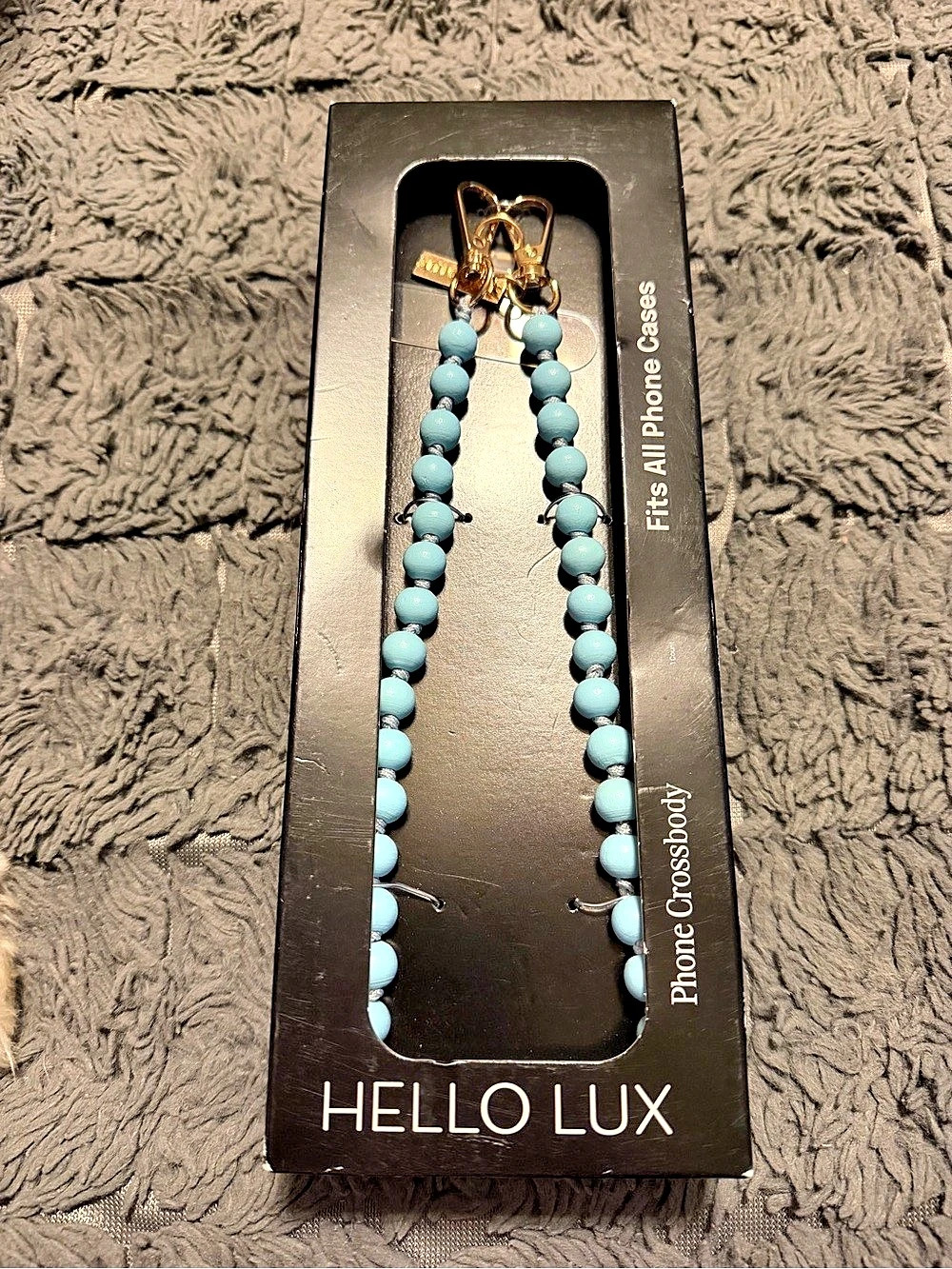 Hello Luxe Phone Crossbody Beaded in Blue